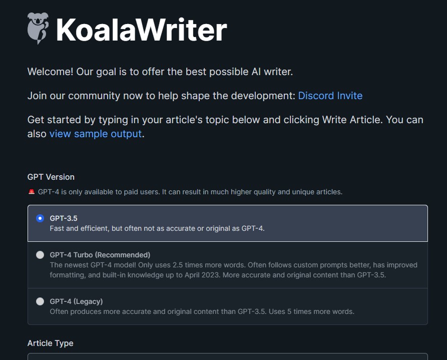 Koala writer- Best AI Tools for Students