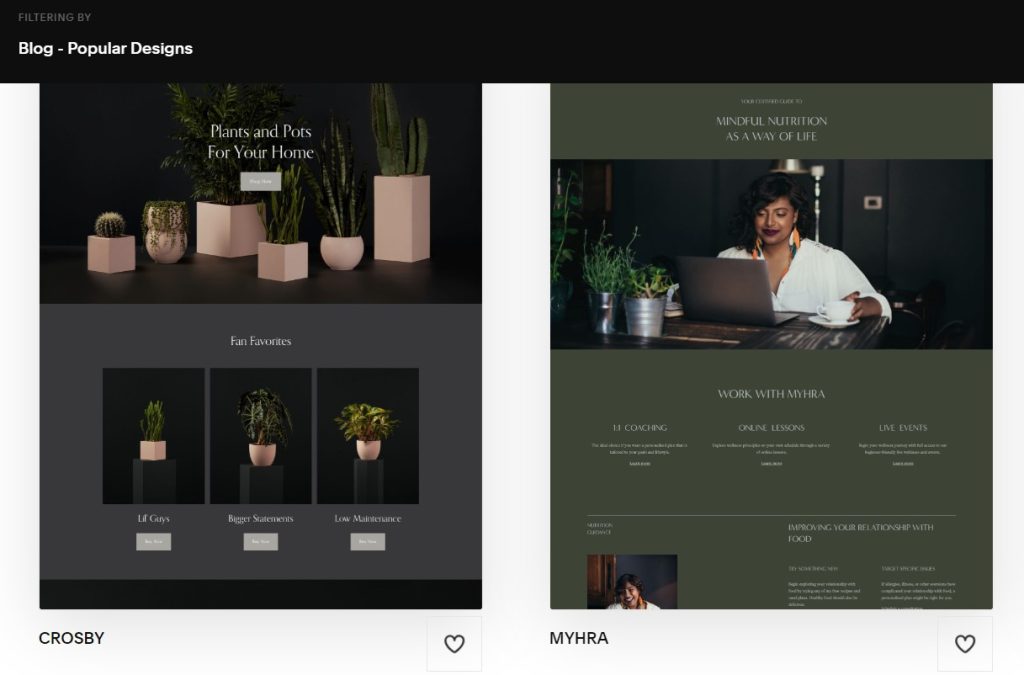 Squarespace - a good platform for starting a blog