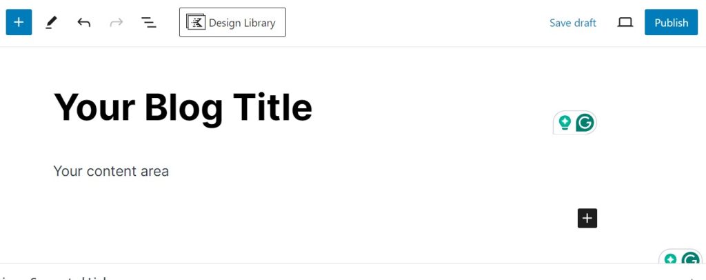 wordpress content area- start a blog